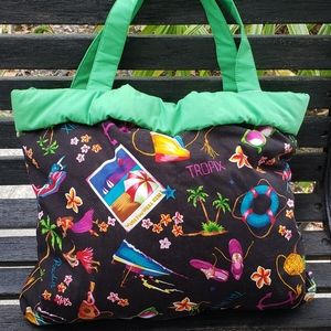 HANDMADE Tote mult color festive style.